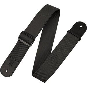 Black Guitar Strap Adjustable Leather Ends Acoustic Electric Bass With Lace
